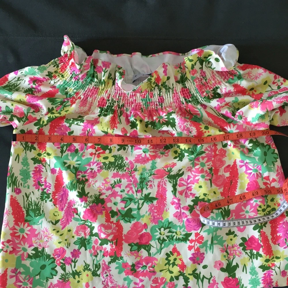 Tuckernuck Marguerite off shoulder blouse in spring floral S - Picture 6 of 13
